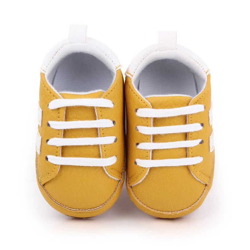 Two Striped PatchWork Baby Shoes For Boys Girls Hard Sole Shoes Spring Bebes Sneakers Toddler Newborn Shoes First Walker - Image 4