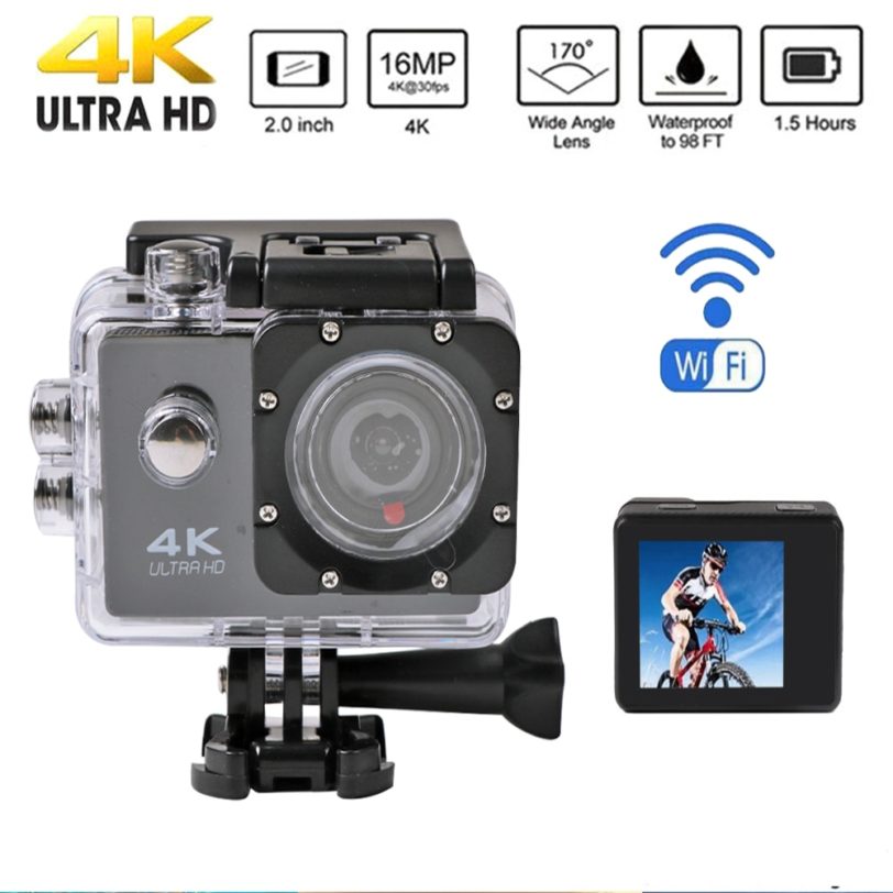 Ultra HD 4K / 25fps Digital Cameras WiFi 2.0" 170 Underwater Waterproof Helmet Video Recording Cameras Extreme Sports Camcorder