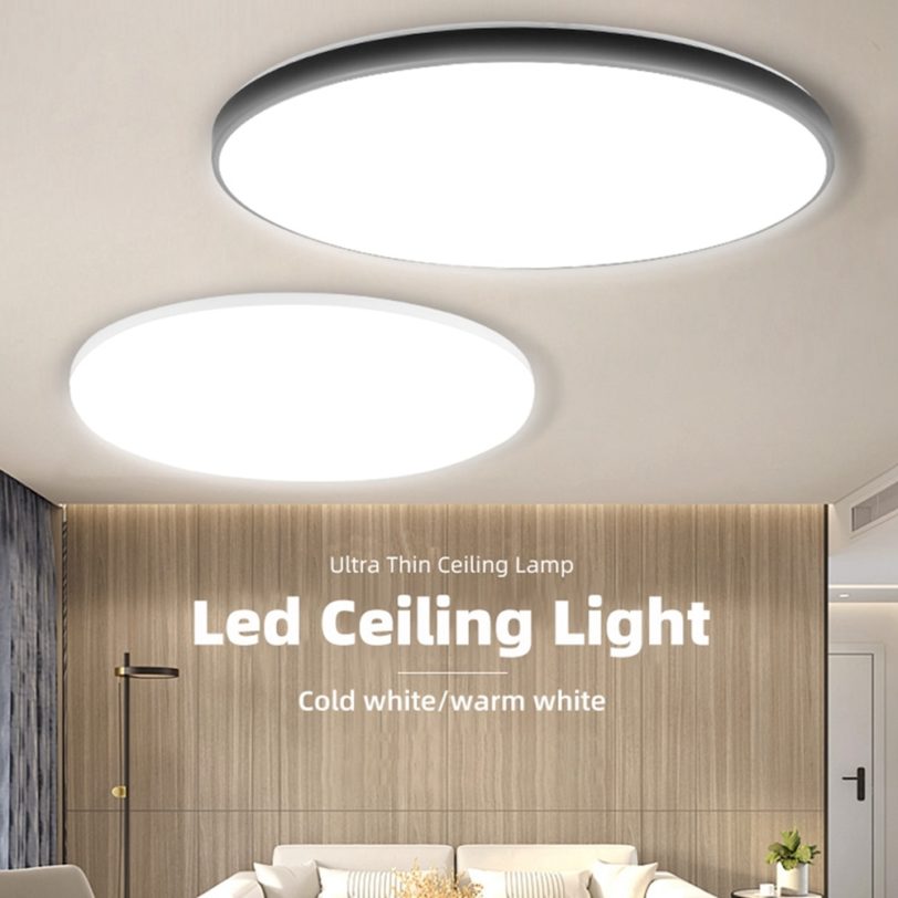 Ultra Thin Led Ceiling Lamp 18w 30w 50w Modern Panel Ceiling Lights For Living Room Bedroom Kitchen Indoor Lighting Warm White