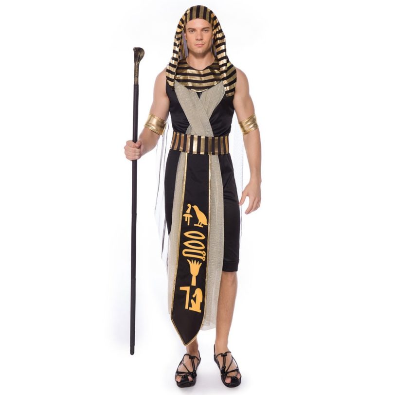 Umorden Fantasia Adult Egypt Egyptian King Pharaoh Costumes Cosplay for Men Halloween Purim Mardi Gras Fancy Dress