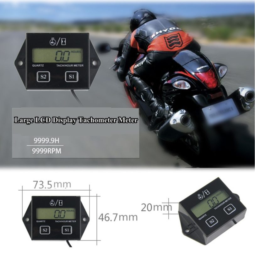 Universal Digital Engine Tach Hour Meter Boat Moto Tachometer RPM Waterproof For Motorcycle Chainsaws motorbike Car Marine LB-T - Image 6