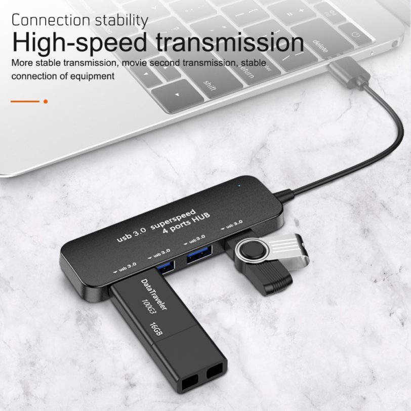 Universal HUB 4 Port USB 3.0 High Speed Ultra-thin Mini External Splitter Adapter For MacBook Laptop Tablet Computer Accessories - Image 2