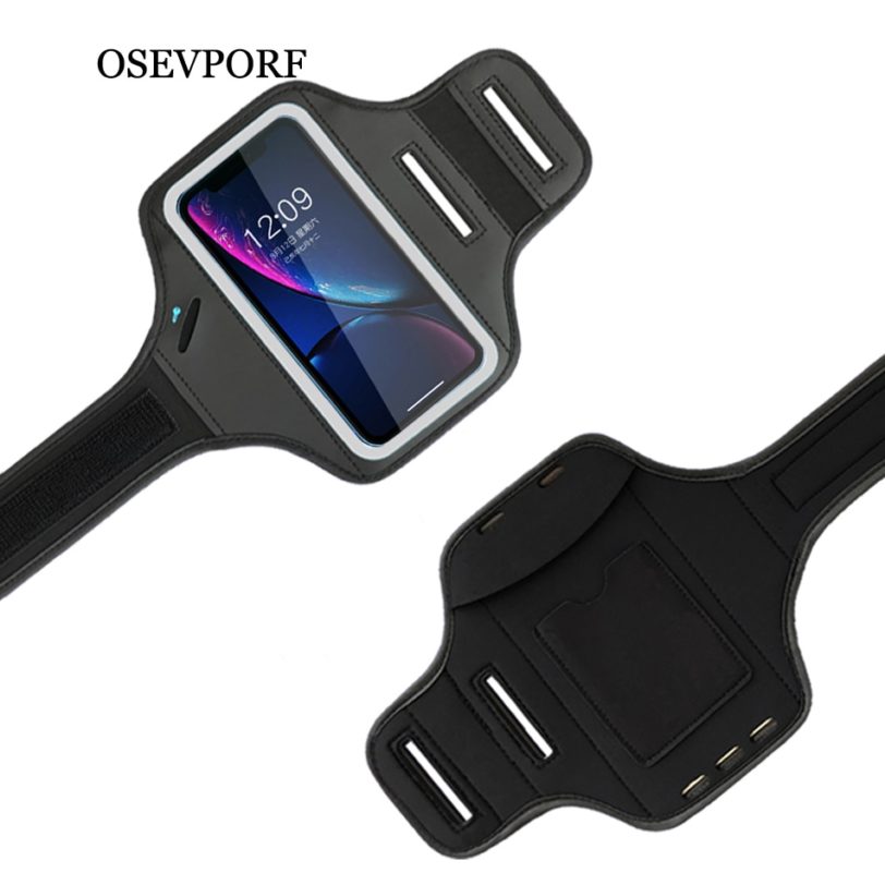 Universal Waterproof Gym Sports Running Armband For iPhone 11 Pro Max Xs XR X 8 6 7 Samsung S9 S10 Arm Band Phone Bag Case BLACK