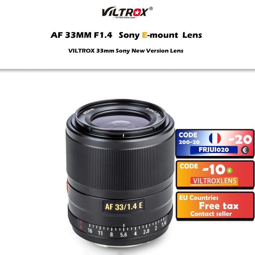 VILTROX 33mm f1.4 E Auto Focus lens APS-C Compact Large Aperture Lens for Sony Lens E-mount Camera Lens A9 A7RIV A7II A7S A6600