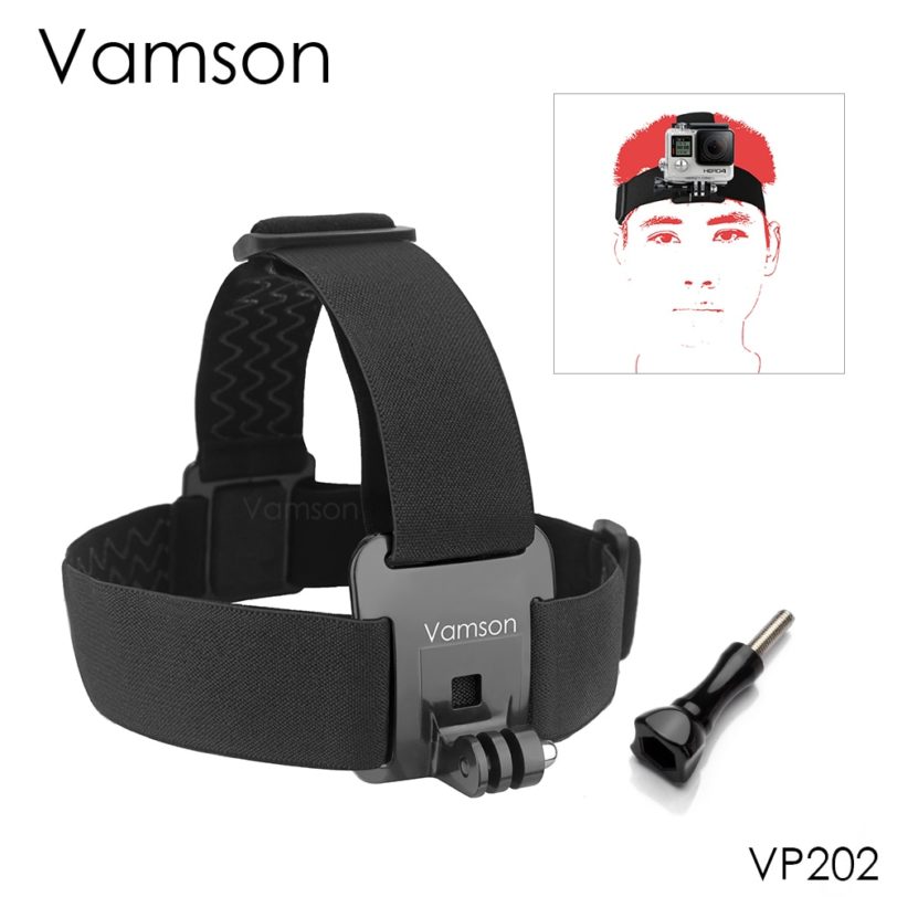 Vamson Head Strap for Gopro hero 9 8 7 Accessories Head Belt Strap Mount Adjustable for Gopro Hero 7 6 5 4 for SJCAM VP202