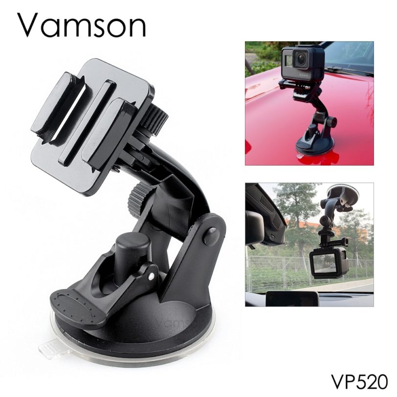 Vamson for Go Pro 8 9 Accessories 7cm Car Mount Windshield Suction Cup for Gopro Hero 9 8 7 6 5 4 for SJCAM for Yi 4K VP520