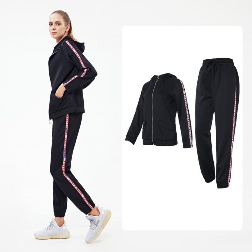 Vansydial Women Running Hooded Tracksuit Pants Set Autumn Winter Training Jogging Suits Casual Sportswear Female Fitness Gym Set - Image 3