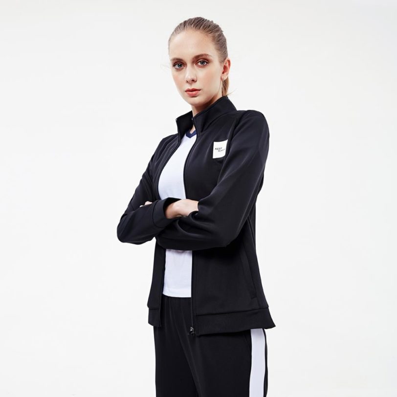 Vansydical Autumn Winter Sportsuit Women Zipper Running Jackets Pants Outfit Female Training Jogger Tracksuit Outdoors Sweatsuit 2