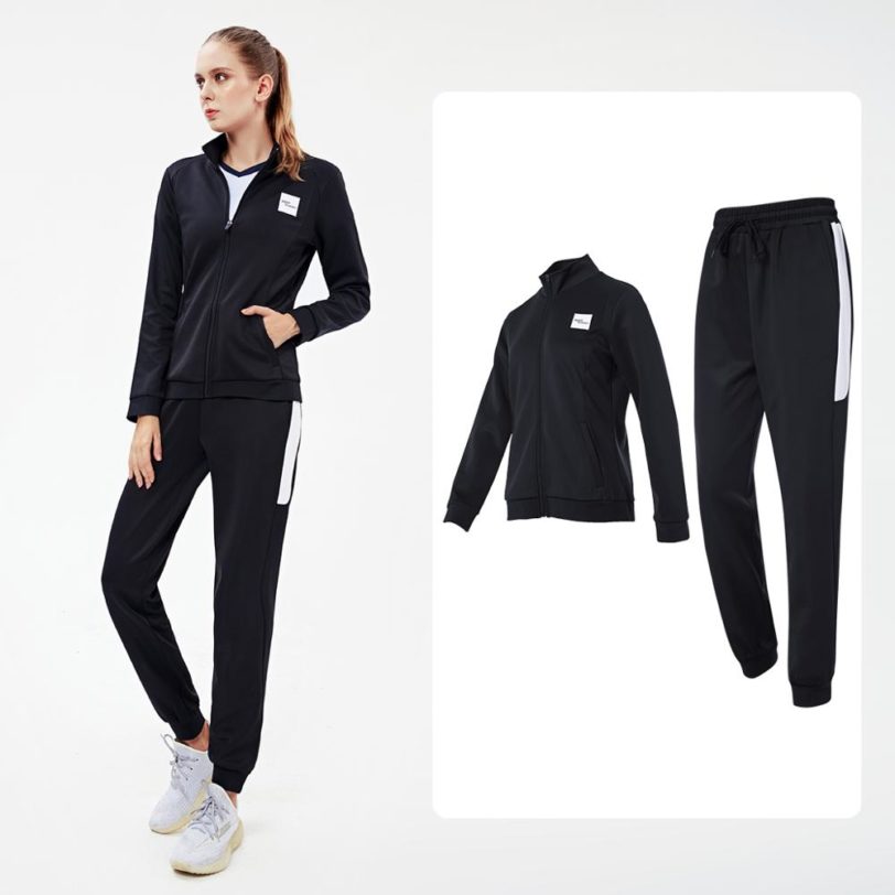Vansydical Autumn Winter Sportsuit Women Zipper Running Jackets Pants Outfit Female Training Jogger Tracksuit Outdoors Sweatsuit