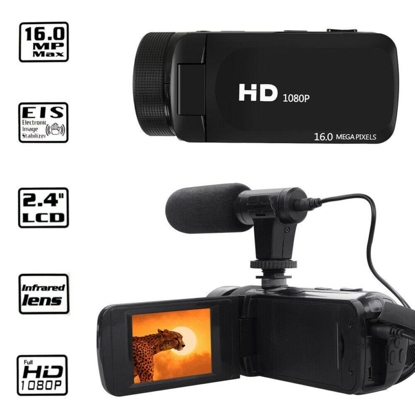 Video Camera HD 1080P Digital Video Camera Camcorder W/Microphone Photography 16 Million Pixels Digital video camera r12