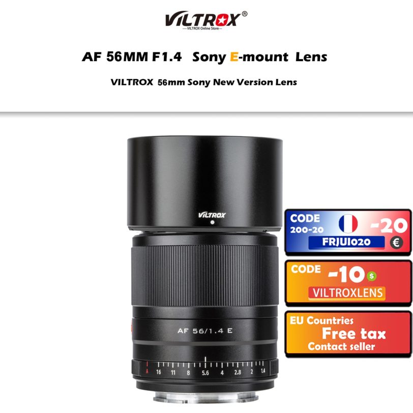 Viltrox 56mm F1.4 Auto Focus Prime Lens Large Aperture APS-C Portrait Lens for Sony E-mount Lens A7R IV A7III A6600 Camera Lens