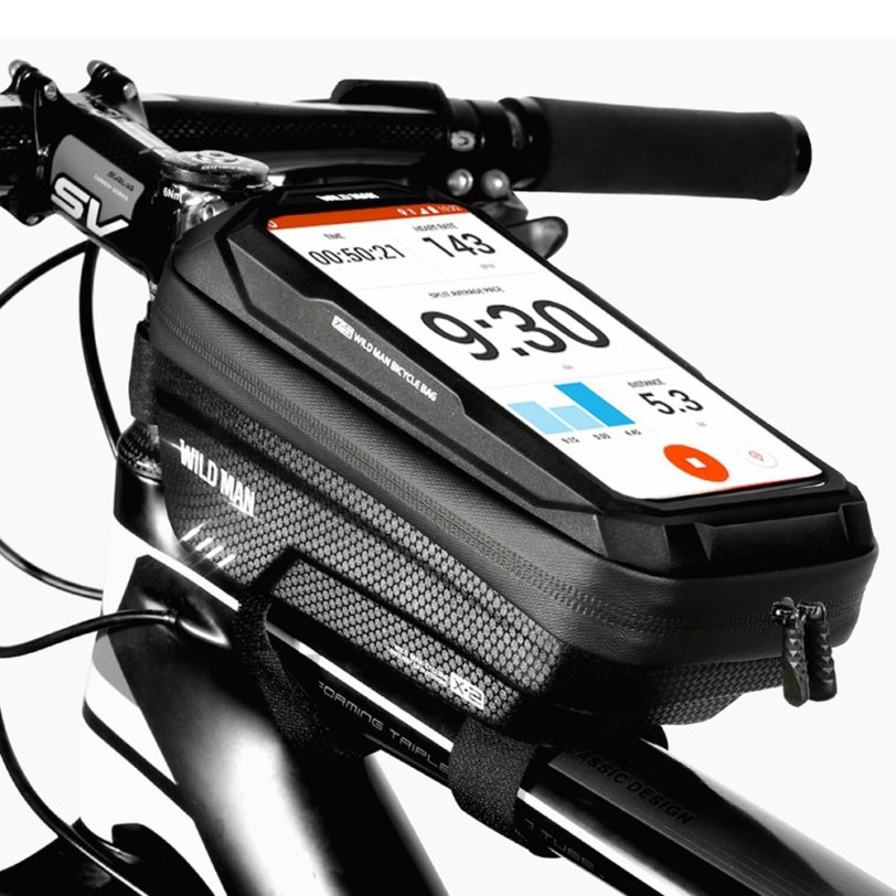 WILD MAN 2021 Bicycle Bag Frame Front Top Tube Cycling Bag Waterproof 6.5in Phone Case Touchscreen Bag MTB Pack Bike Accessories