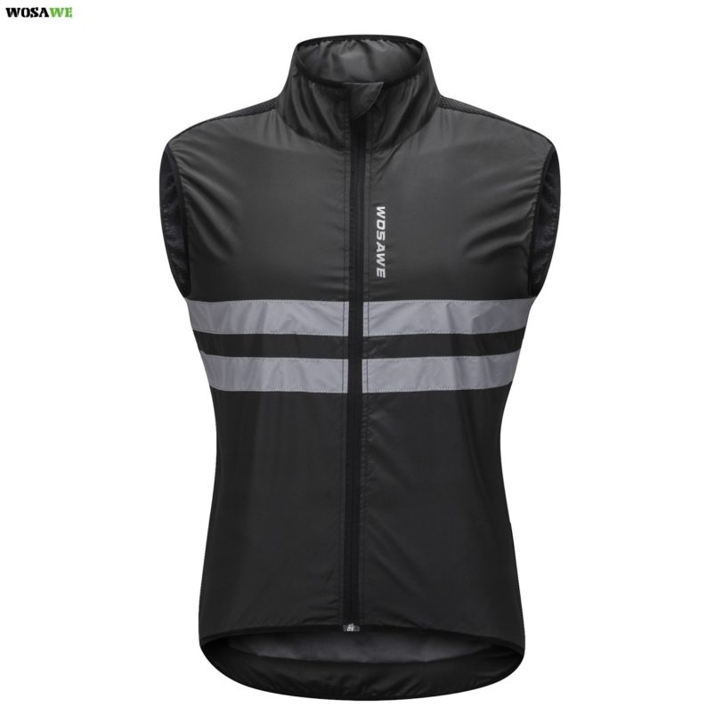 WOSAWE Reflective Cycling Vest Windproof MTB Road Bike Bicycle Sleeveless Jersey Top Cycle Gilet ciclismo Wind Coat