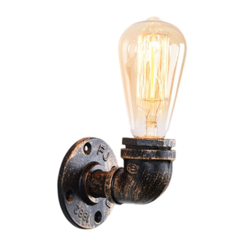 Water Pipe Retro Loft Wall Light Industrial Iron Rust Wall Lights Vintage E27 LED Sconce Wall