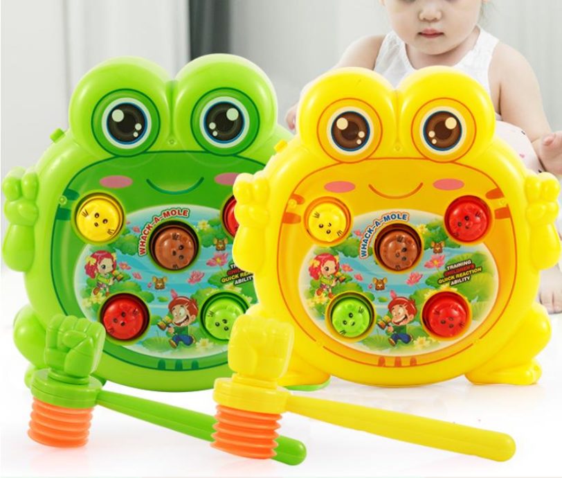 Whack A Frog Game Hammers Baby Interactive Toys Fun Activities Games with Music and Light Early Development Toy Color Random