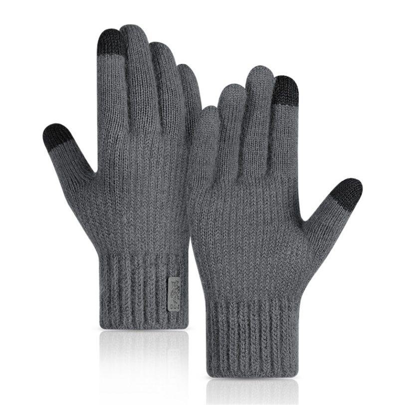 Winter Male Touch Screen Gloves For The Cold Outdoor Running Warm Alpaca Gloves Skin-friendly Soft Elastic Knitted Men Gloves