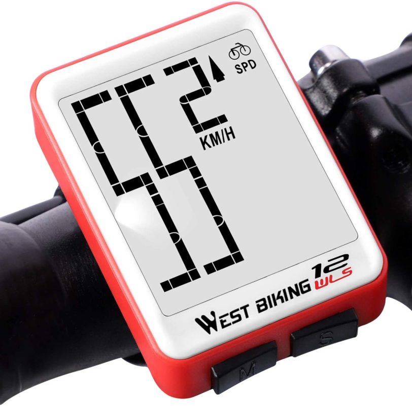 Wireless Bike Computer Bicycle Speedometer Waterproof LCD Stopwatch Backlight Automatic Wake-Up & Multi-Functions Distance, Time