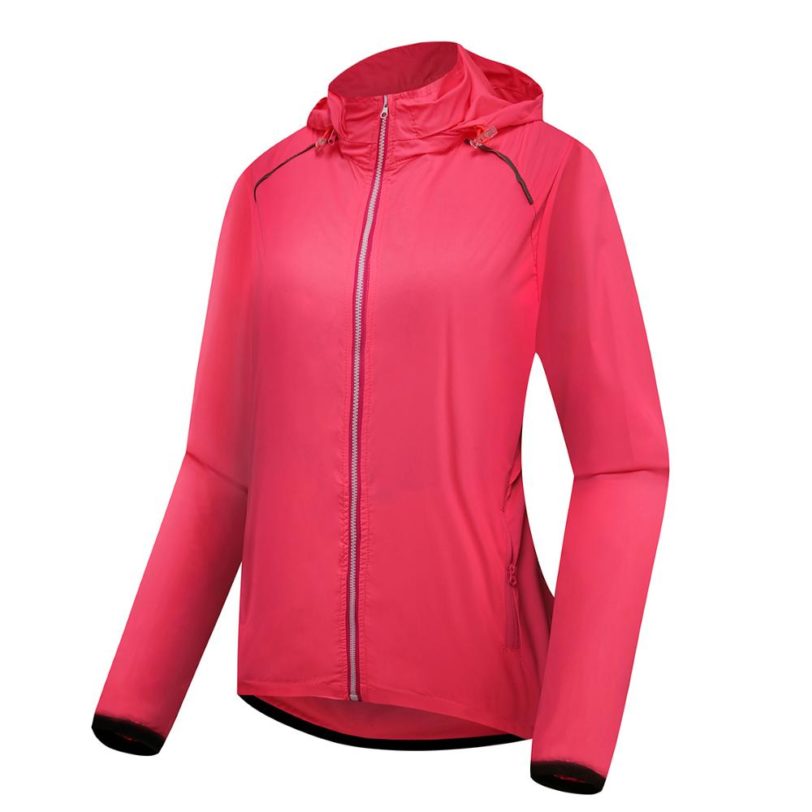 Women Bike Jackets Reflective Anti-Rain Windbreaker Windproof Light Running Anti-UV Cycling Wind Coats Bicycle Tops