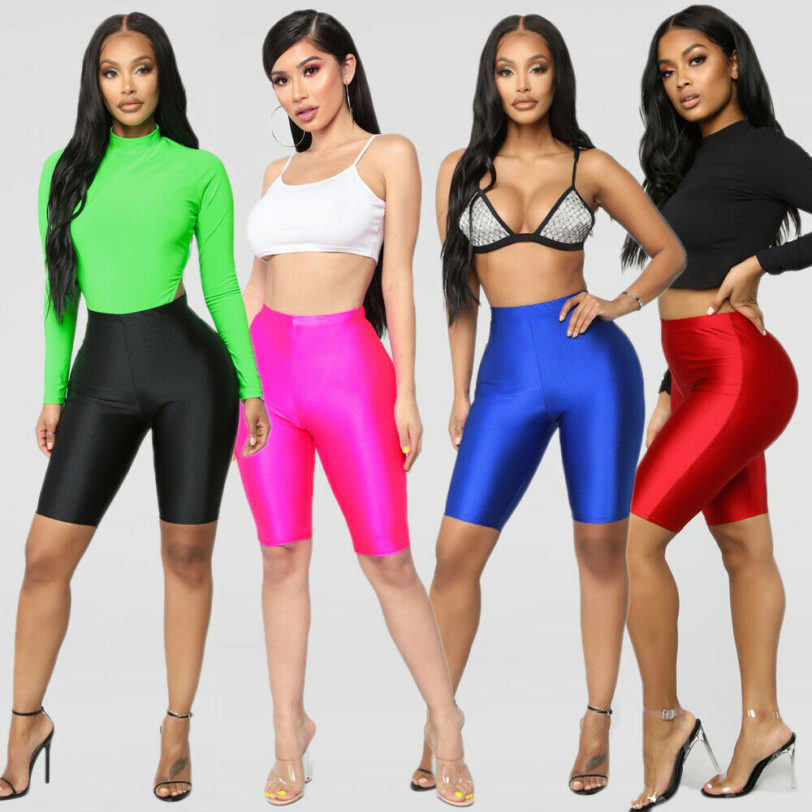 Women Cycling Shorts Dancing Gym Biker Slim Active Sports Solid Sexy Skinny 2020New Summer