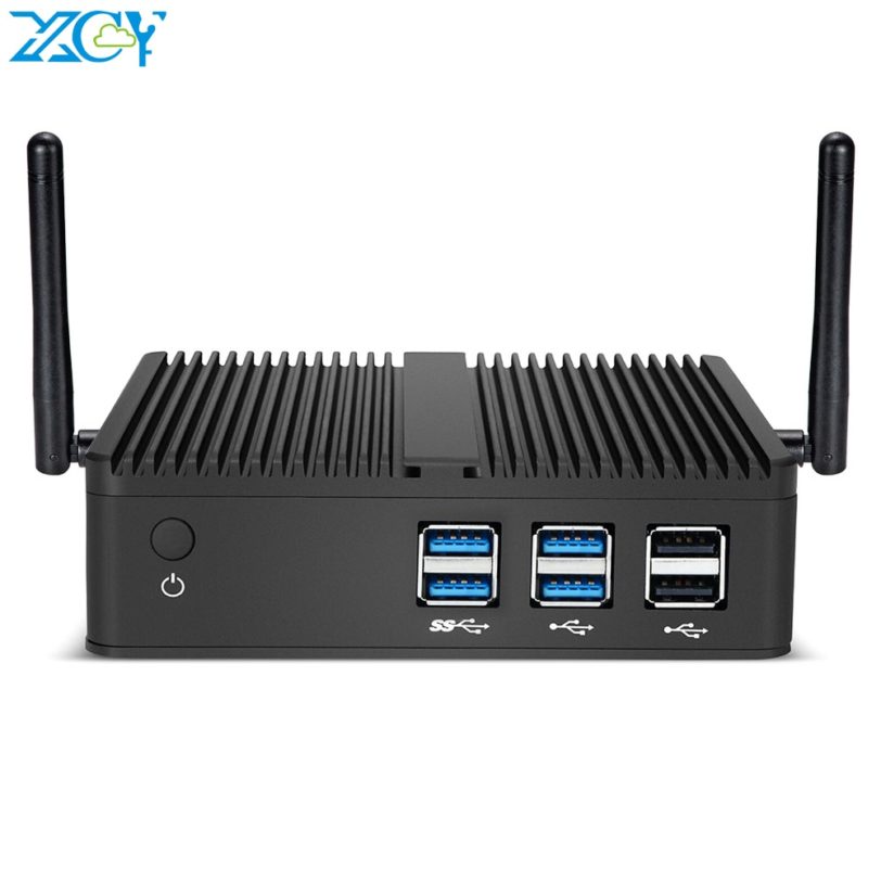 XCY Fanless Mini PC Intel Core i7-4500U 4GB/8GB RAM 128GB/256GB SSD 300Mbps WiFi Gigabit Ethernet HDMI VGA HTPC Windows 10