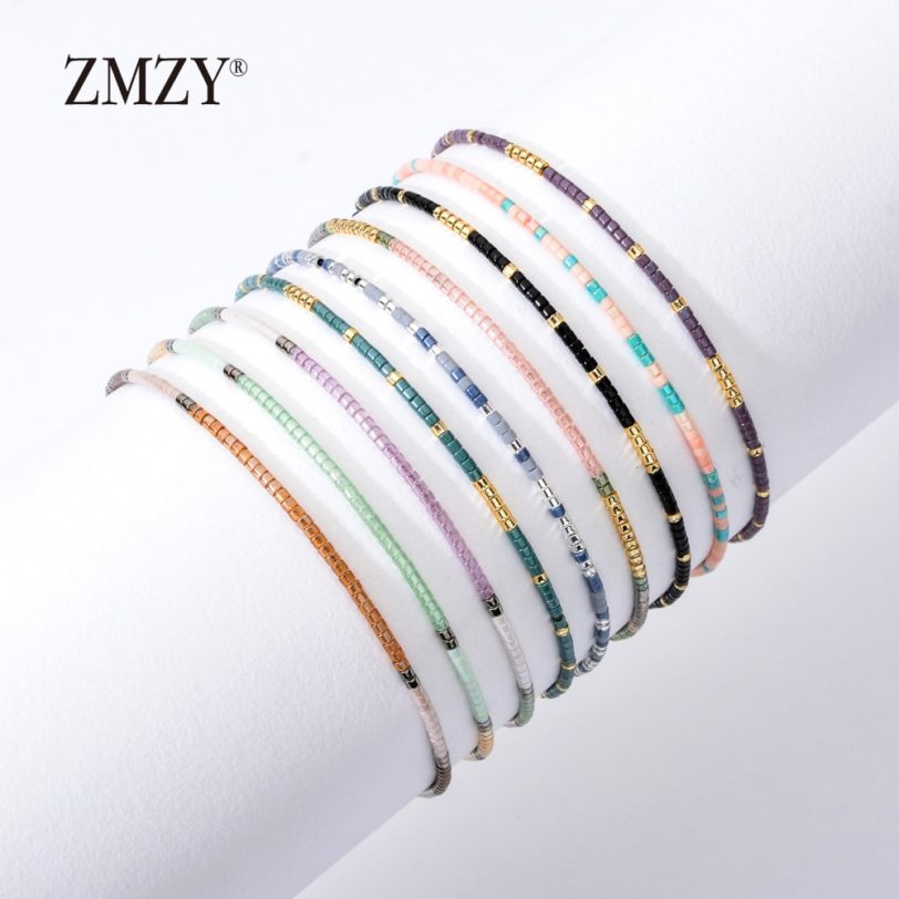 ZMZY Mini Glass Crystal Seed Beads Bohemian Charm Bracelets for Women Miyuki Delica Pulseira Feminina Lover Fashion Jewelry