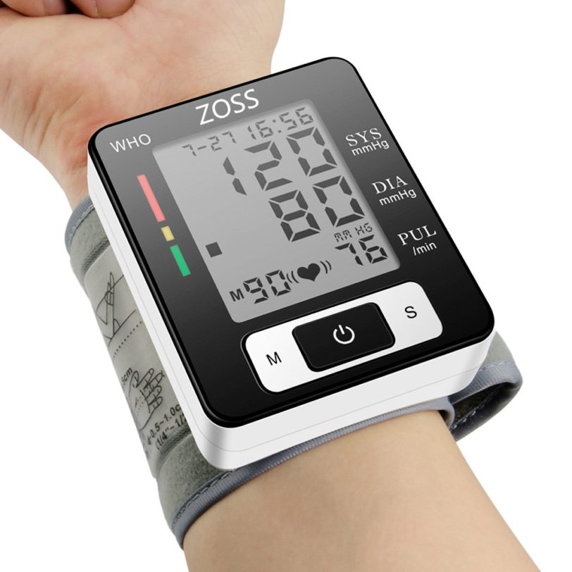 ZOSS English or Russian Voice Cuff Wrist Sphygmomanometer Blood Presure Meter Monitor Heart Rate Pulse Portable Tonometer BP