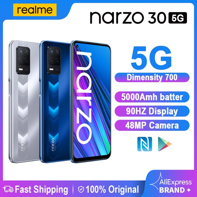realme Narzo 30 5G Smartphone 4GB 128GB Dimensity 700 5G 6 5 90Hz Display 48MP Triple