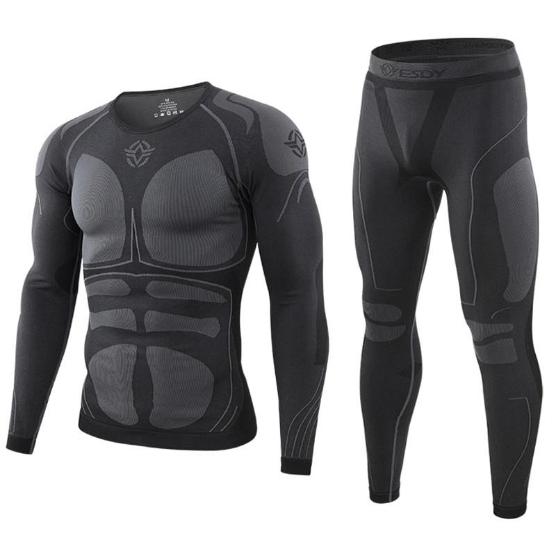 winter Top quality thermo Cycling clothing Men s thermal underwear men underwear sets compression training underwear 1