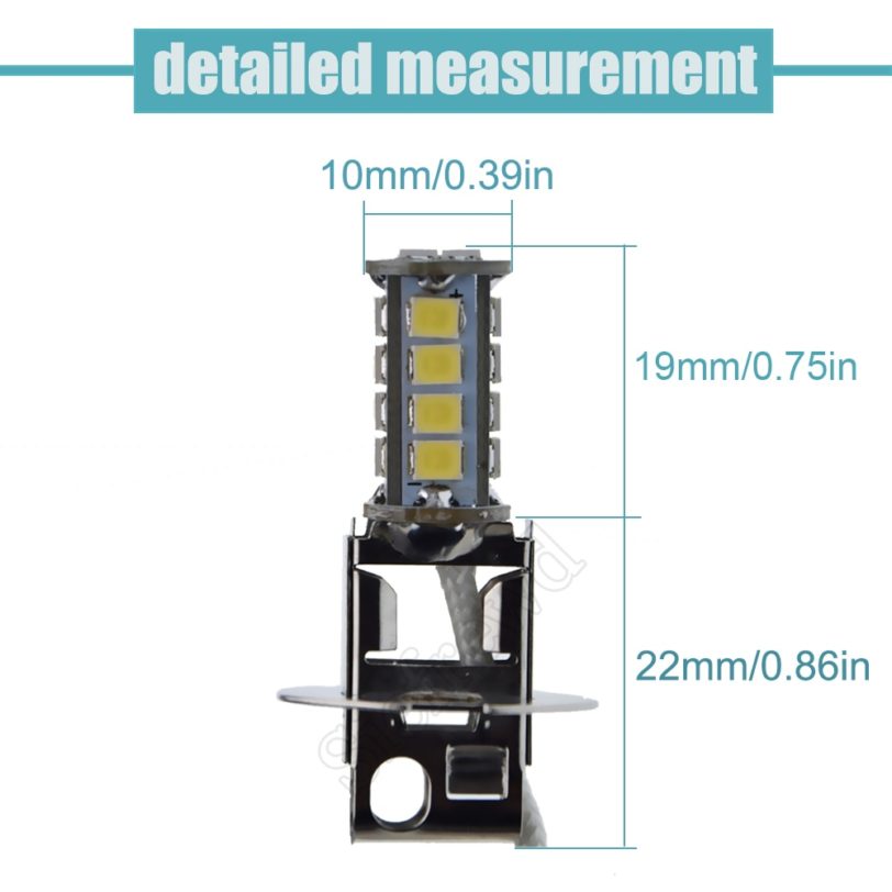 1/2 Pcs Car Lights H3 LED Fog Day Running Light Auto Bulb 18SMD 2835 Super Bright Flashlight Torches Bike Head Lamp 6V DC 6 Volt - Image 2