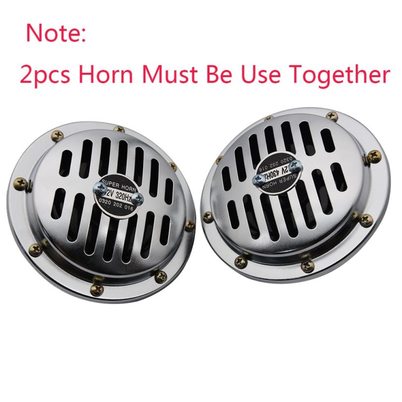 1 Pair Air Horn For Motorcycles Car Horn Chrome High Tone Low Tone Loud Sound Horn Signal Speakers Red Snail Horn Siren 12V - Image 2