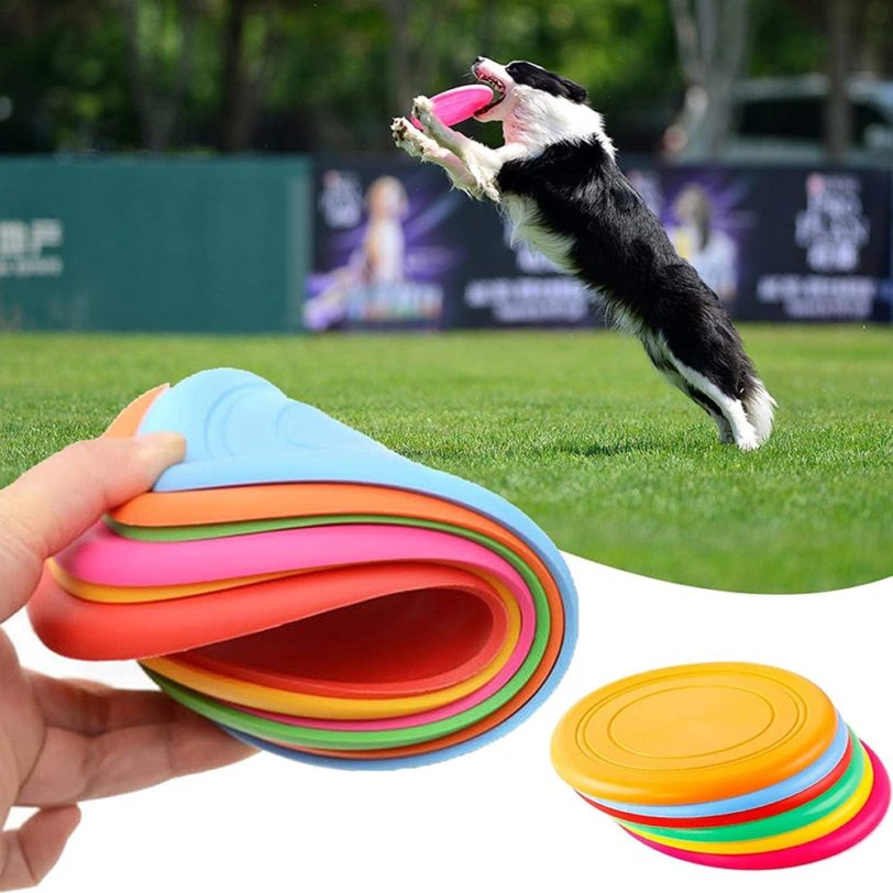 1 Pcs Flying Discs Puppy Training Interactive Pet Supplies Soft Non Slip Silicone Flying Saucer Resistant