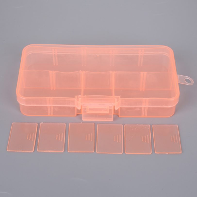 10 Slots Plastic Storage Jewelry Box Compartment Adjustable Container for Beads Earring Box for Jewelry Rectangle Box Case - Image 2