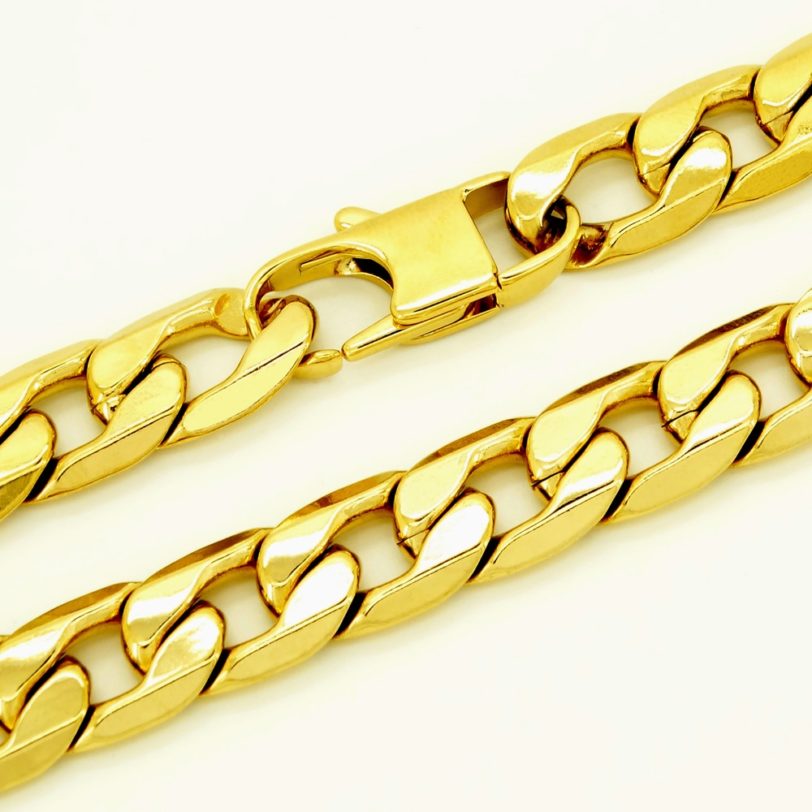 100% Stainless Steel Bracelet 6/8/12 mm 8 Inches Curb Cuban Chain Gold Color Bracelets for Men Women Free Shipping Factory Offer - Image 2