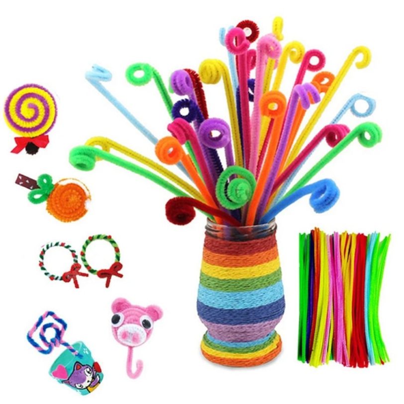 100pcs Kids Creative Colorful Diy Plush Chenille Sticks Chenille Stem Pipe Cleaner Stems Educational Toys Crafts For Children - Image 3