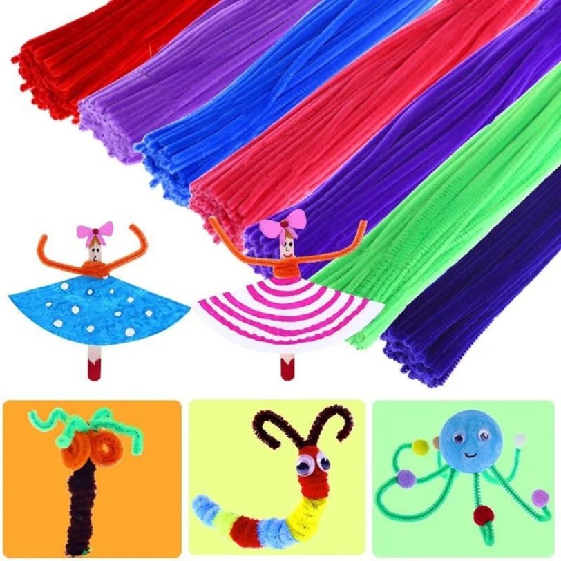 100pcs Kids Creative Colorful Diy Plush Chenille Sticks Chenille Stem Pipe Cleaner Stems Educational Toys Crafts For Children - Image 2