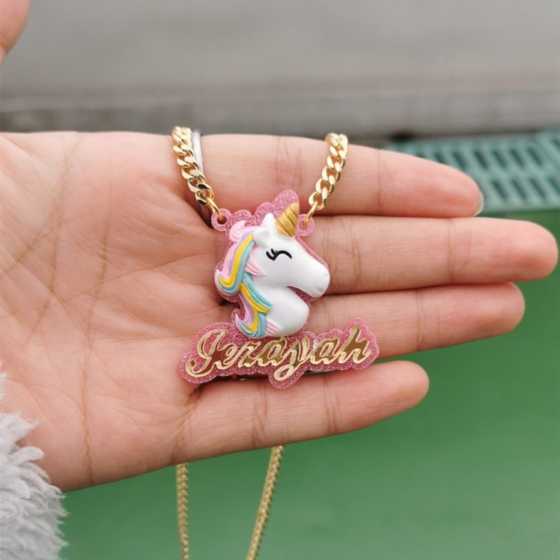 2021 New Animal Custom Name Earrings Child Cute Bamboo Earrings Hoop Kids Necklace Personality Name Bracelet Gift - Image 2