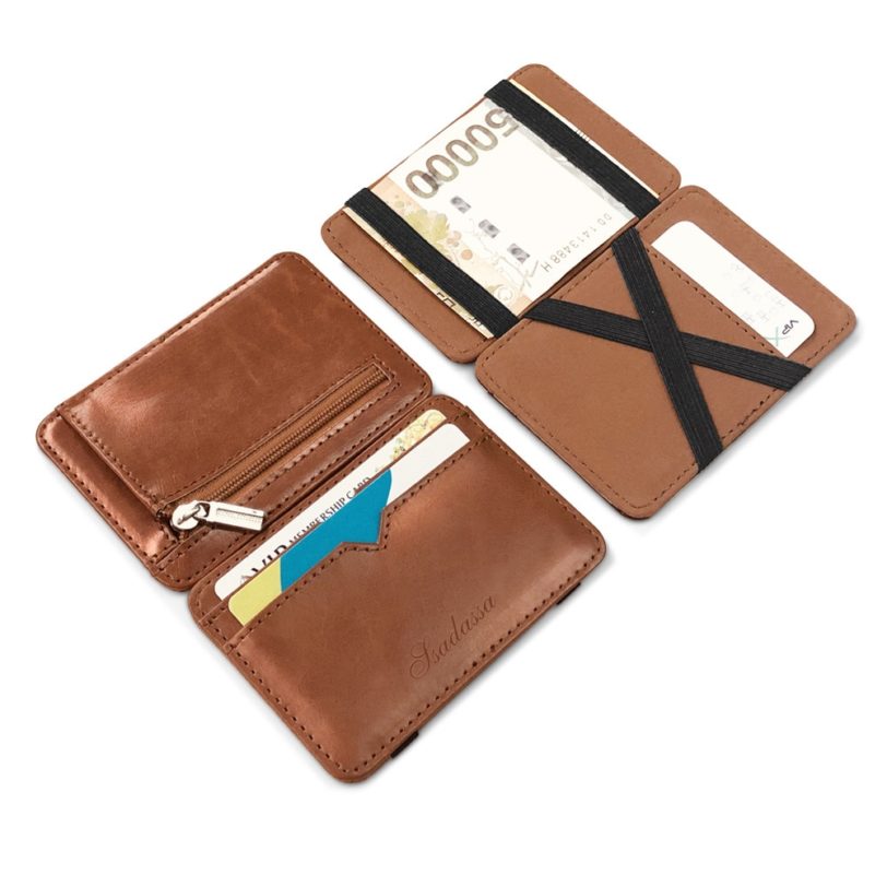 2021 New Fashion Man Small Leather Magic Wallet With Coin Pocket Men's Mini Purse Money Bag Credit Card Holder Clip For Cash - Image 2