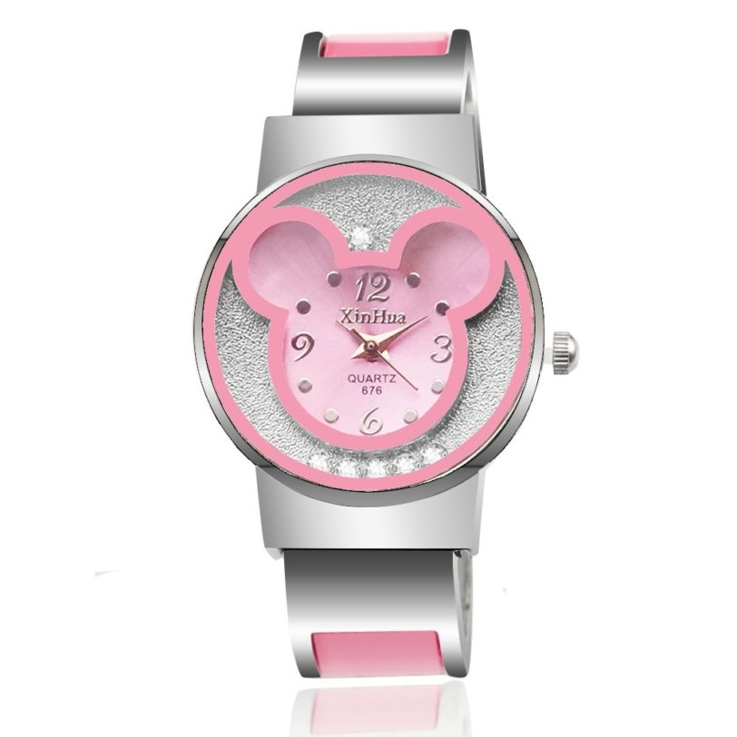 2021 New Fashion Mickey Bracelet Watches Women Dress Analog Clock Girl's Cute Rhinestone Wristwatches Ladies Casual Quartz Watch - Image 5