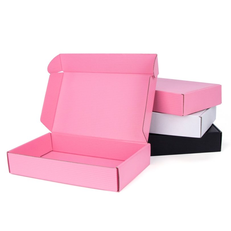 20pcs / Gift Box White Black Pink corrugated paper packaging carton storage display carton support custom size and printing logo - Image 2