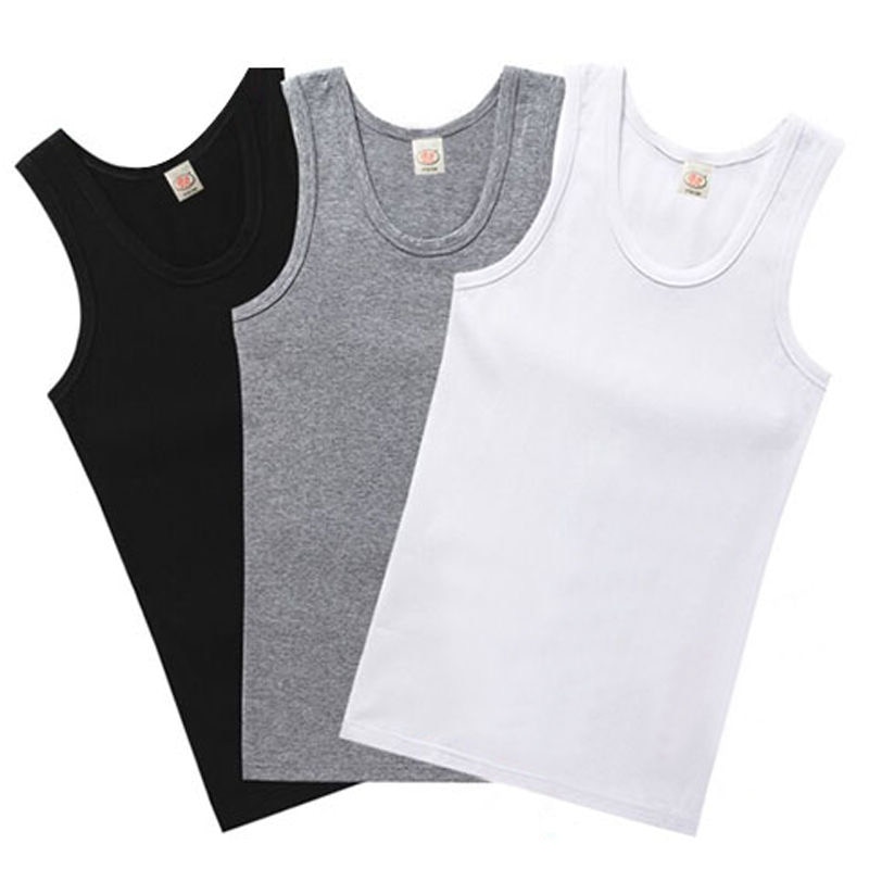 2pcs Cotton Mens Underwear Sleeveless Tank Top Solid Muscle Vest Undershirts O neck Gymclothing Fitness Breathable