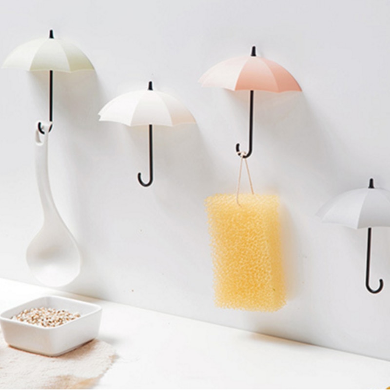 3Pcs set Umbrella Shaped Creative Key Hanger Rack Decorative Holder Wall Hook Kitchen Organizer Bathroom Accessory 3
