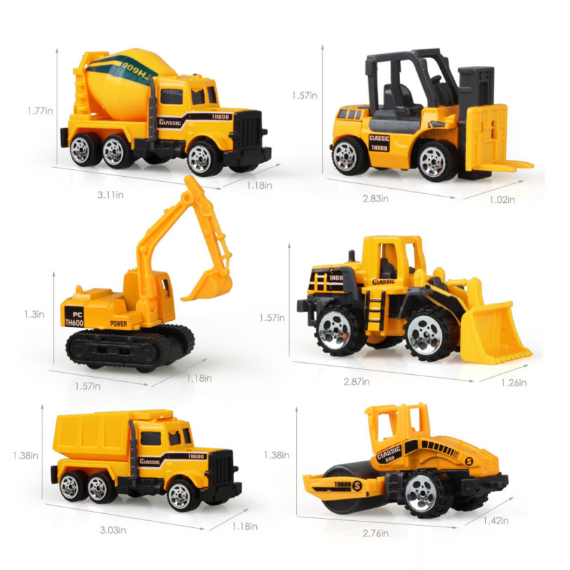 4 Styles Mini Alloy Engineering Car Tractor Toy Dump Truck Classic Model Vehicle Educational Toys for Boys Children - Image 4