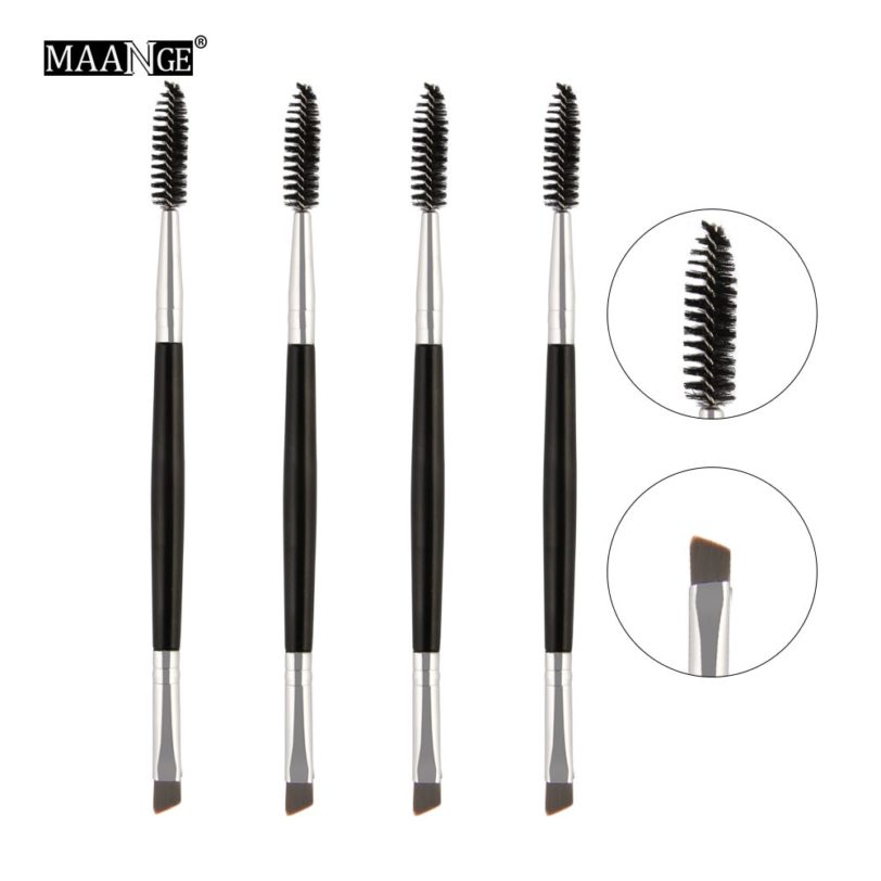 4Pcs Quality Double Ended Eyes Makeup Brush Eyebrow Powder Eyelash Brushes Eye Mascara Cosmetic Beauty Make Up Brush Comb Tools