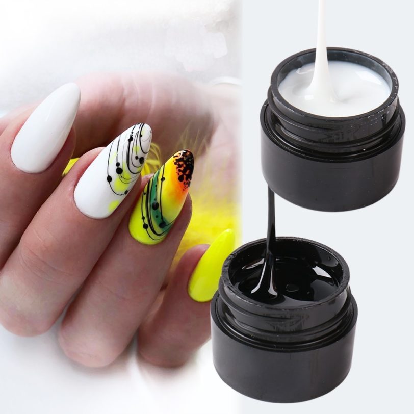 6ml Spider Web Gel Polish Nail Art Design Black UV Painting Gel Silk Lines Varnishes For Manicure DIY Drawing Decoration GL1615