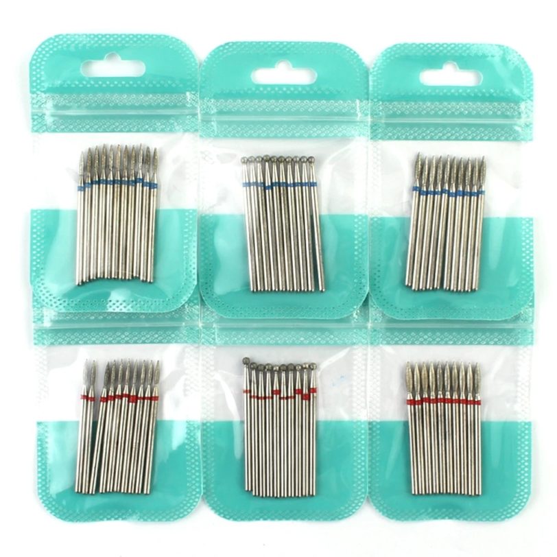 7/10pcs Diamond Milling Cutter Nail Drill Bits Set For Manicure Accessory Pedicure Eletric Machine Nail Bit Brush Burr Tools