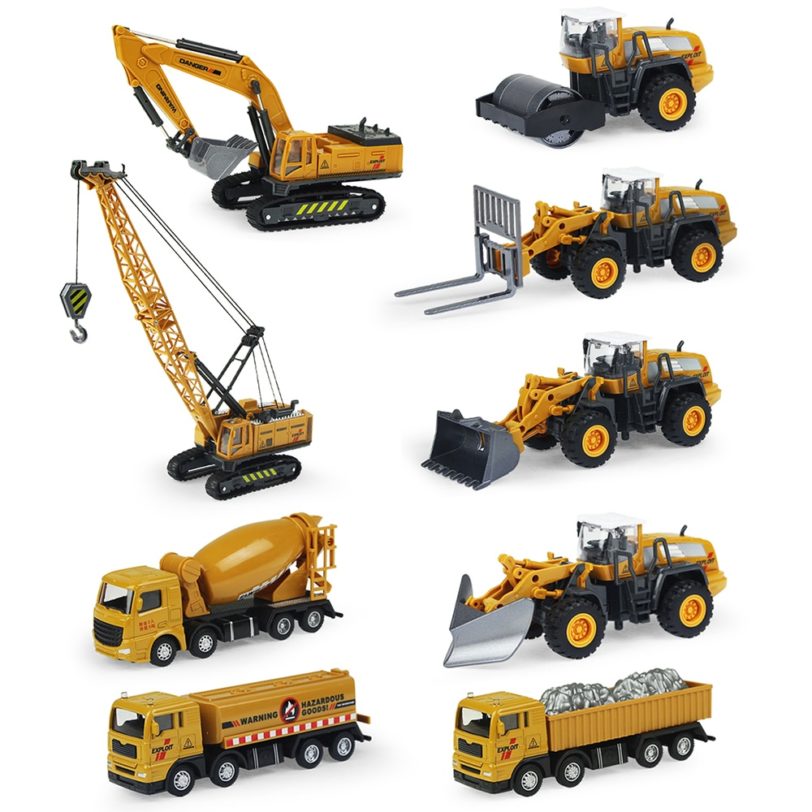 9 Styles Alloy Engineering Car Truck Toys Crane Bulldozer Excavator Forklift Vehicles Educational Toys for Boys Kids Gift - Image 2