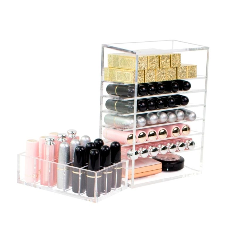 Acrylic Multifunction Makeup Organizer Clear Jewelry Storage Box Lipstick Collection Case Cosmetic Dust-proof Storage Box - Image 5