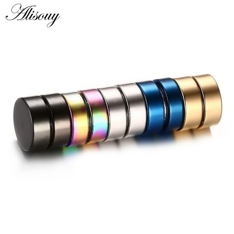 Alisouy 2pcs Punk Mens Strong Magnet Magnetic Ear Stud Set Non Piercing Earrings Fake Earrings Gift for Boyfriend Lover Jewelry - Image 3