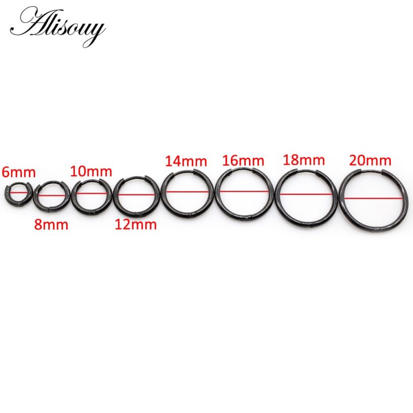 Alisouy 2pcs Stainless Steel 1.6/2/2.5/3/5mm Thick Women Men Circle Clip Round Hoop Earrings Ear Helix Punk Piercing Jewelry - Image 2