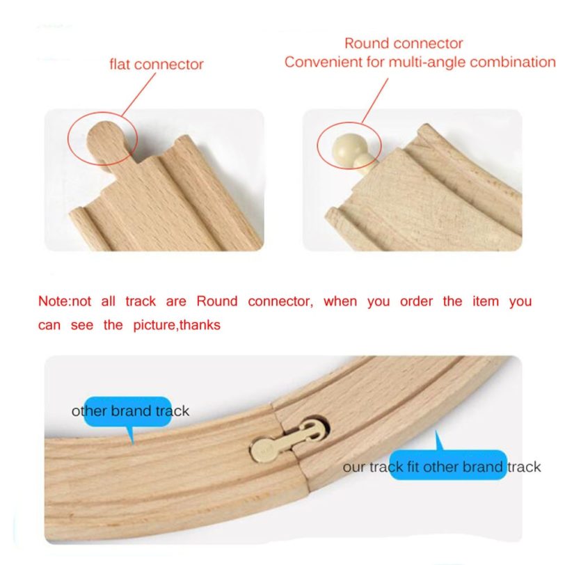 All Kinds Wooden Railway Train Track Accessories Beech Wooden Tracks Set Bridge Parts Fit Biro Brand Train Toys - Image 4